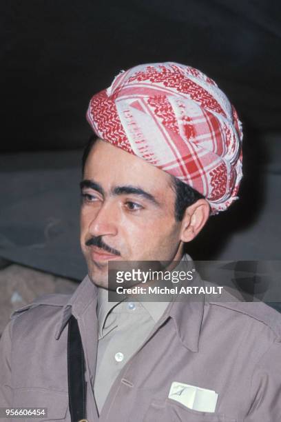 Portrait du politicien kurde Idris Barzani en août 1974 en Iran.