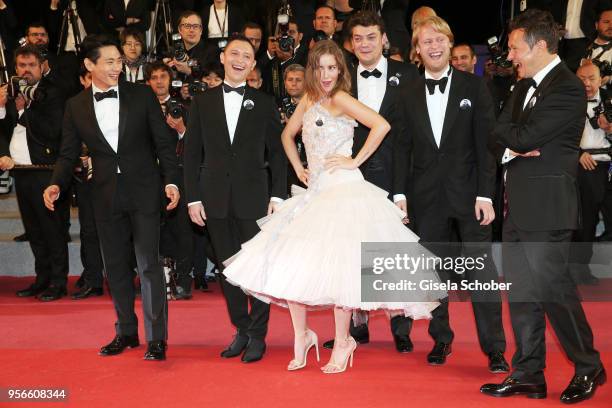 Actors Teo Yoo, Roman Bilyk, Irina Starshenbaum, producers Charles-Evrard Tchekhoff, Ilya Stewart and cinematographer Vladislav Opelyants attend the...