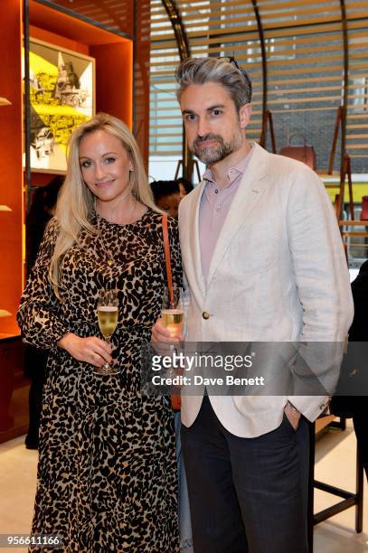 Paul Croughton and Sarah-Ann Murray attend the launch party of Moynat at Selfridges on May 9, 2018 in London, England.