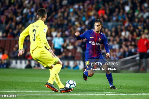 Phillip Couthino from Brasil of FC Barcelona during the La Liga football match between FC Barcelona v Villarreal CF at Camp Nou Stadium in Spain on...