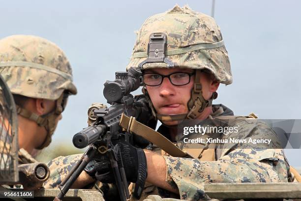 May 9, 2018 -- US soldiers participate in the Amphibious Landing training as part of the 2018 Balikatan Exercises between the Philippines and the...