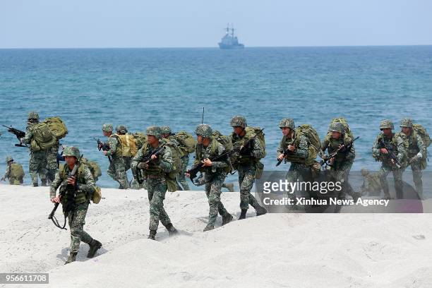 May 9, 2018 -- Filipino soldiers participate in the Amphibious Landing training as part of the 2018 Balikatan Exercises between the Philippines and...