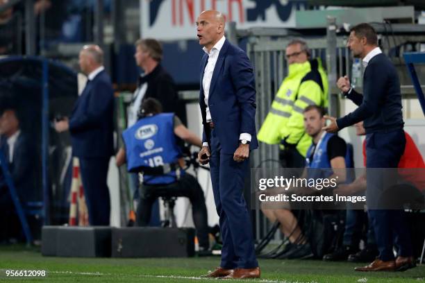 Coach Jurgen Streppel of SC Heerenveen during the Dutch Eredivisie match between SC Heerenveen v FC Utrecht at the Abe Lenstra Stadium on May 9, 2018...