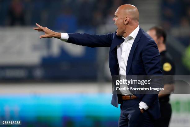 Coach Jurgen Streppel of SC Heerenveen during the Dutch Eredivisie match between SC Heerenveen v FC Utrecht at the Abe Lenstra Stadium on May 9, 2018...