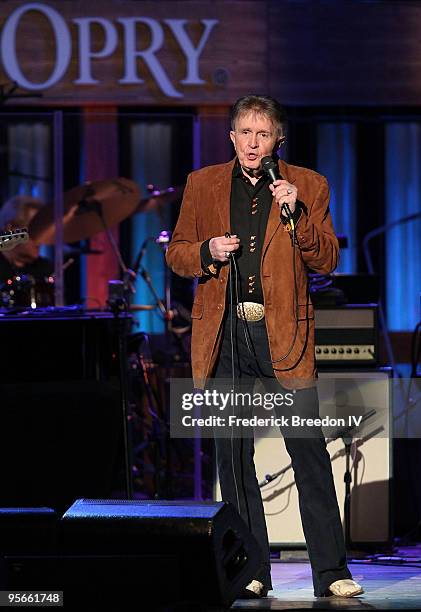 Country music singer Bill Anderson performs at the Sprint Sound & Speed concert at Ryman Auditorium on January 8, 2010 in Nashville, Tennessee.