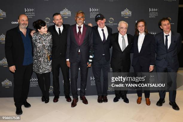French director cedric Klapish, French direcor Rebecca Zlotowski,French director Yann Gonzalez, Producer of the Globes de Cristal awards in Arts and...