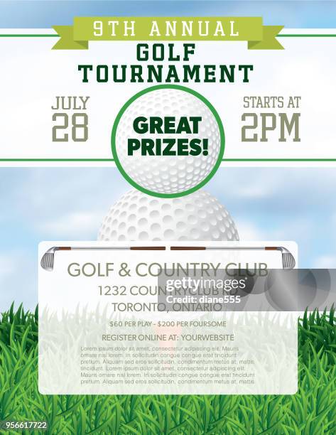 golfturnier-vorlage - golfturnier stock-grafiken, -clipart, -cartoons und -symbole