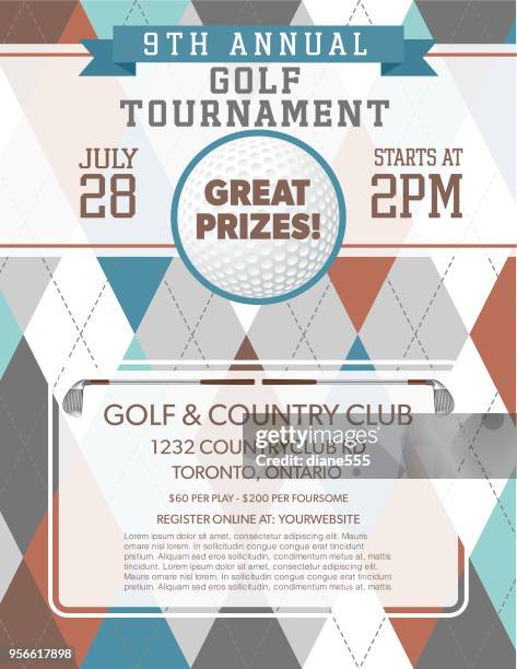 golf tournament template - golf argyle stock illustrations