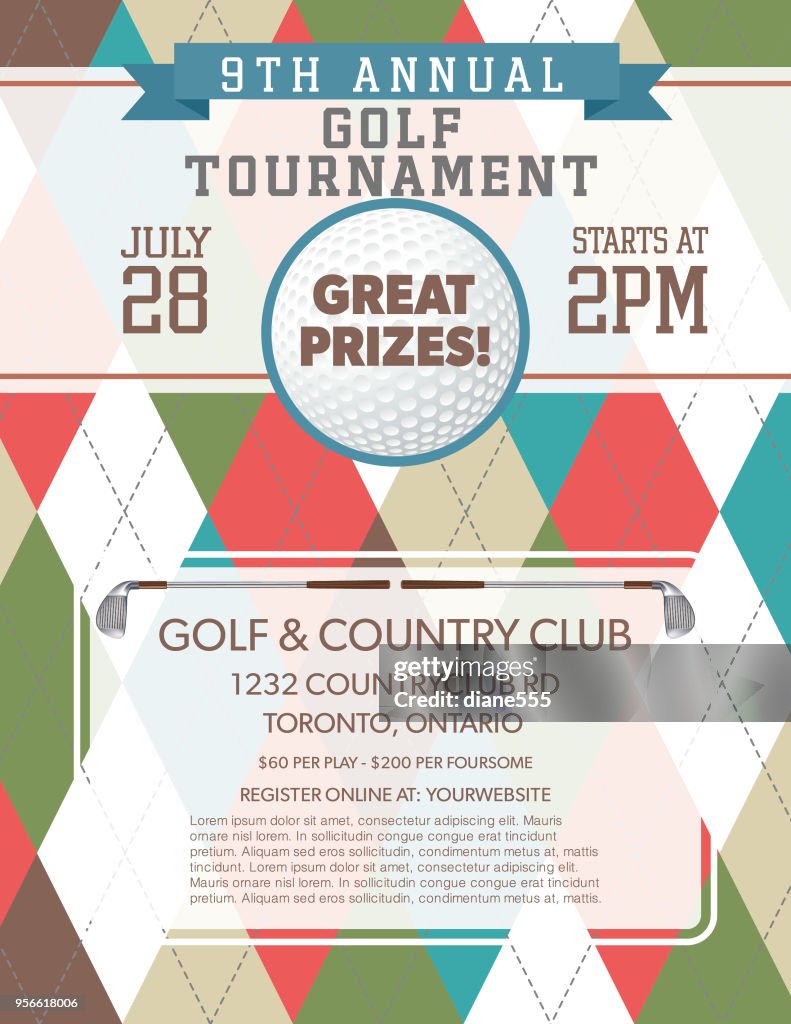 Golf Program Template Golf Tournament Template High-Res Vector Graphic - Getty Images
