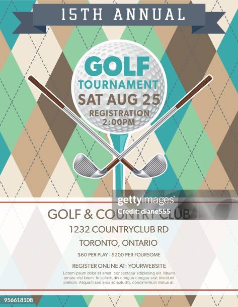 golf tournament template - golf flyer stock illustrations