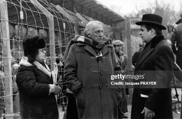 Joseph Losey et Michael Lonsdale sur le tournage du film "Monsieur Klein".