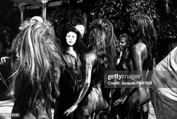 La chorégraphe Karine Saporta sur le tournage du film 'Prospero's Book' en janvier 1990 à Amsterdam aux Pays Bas.