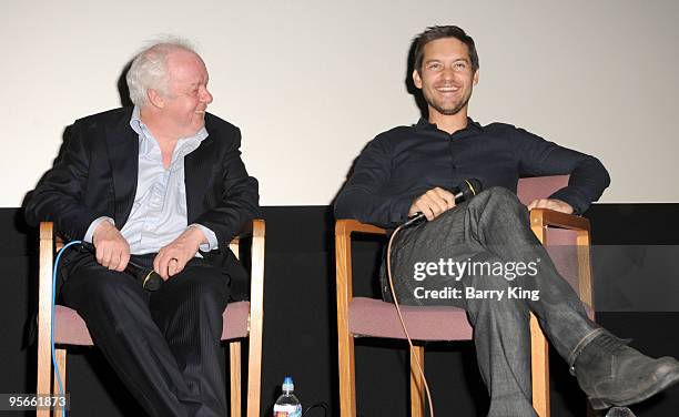 Director Jim Sheridan and actor Tobey Maguire attend American Cinematheque Q&A held at the Aero Theatre on January 8, 2010 in Santa Monica,...