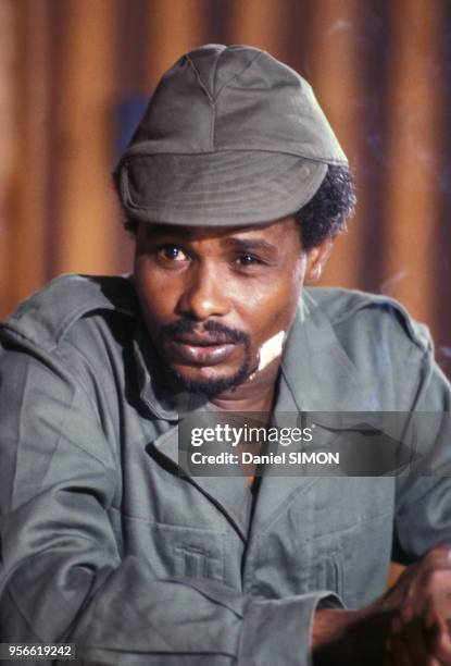 Portrait d'Hissène Habré en 1980 au Tchad.