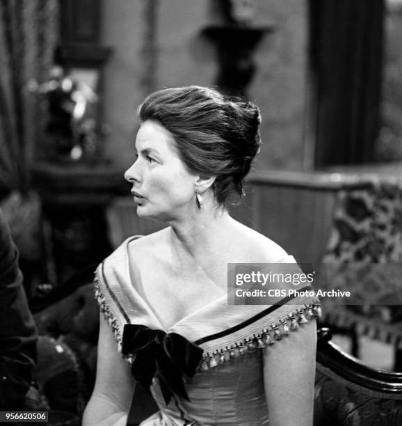 Made for TV movie, Hedda Gabler. The play is adapted for television. Pictured is Ingrid Bergman . This is a dress rehearsal. The production...