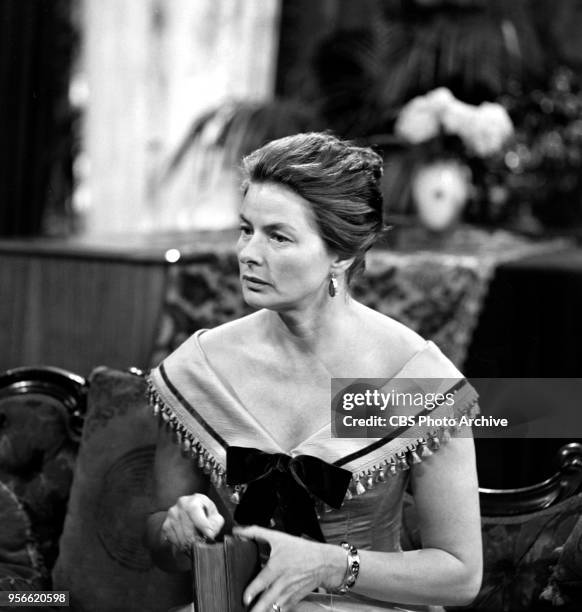 Made for TV movie, Hedda Gabler. The play is adapted for television. Pictured is Ingrid Bergman . This is a dress rehearsal. The production...