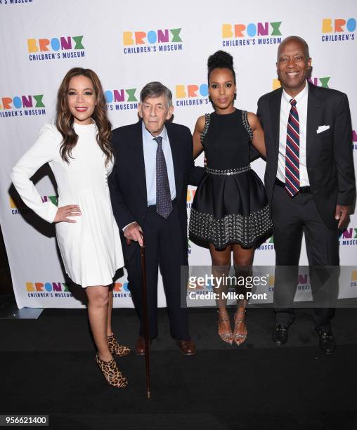 Sunny Hostin, Richard Abrons, Kerry Washington and Rafael Collado attends the Bronx Children's Museum Gala at Edison Ballroom on May 8, 2018 in New...