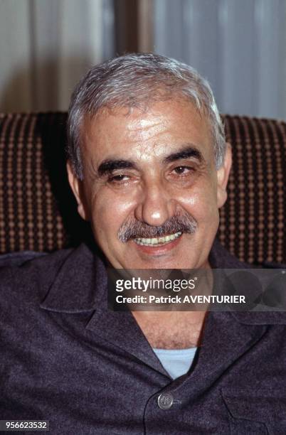 Portrait de Georges Habache, leader du Front Populaire de Libération de la Palestine, 12 novembre 1988, Alger, Algérie.
