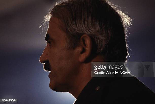 Portrait de Georges Habache, leader du Front Populaire de Libération de la Palestine, octobre 1983, Alger, Algérie.