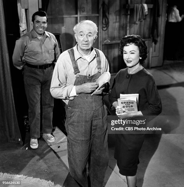 Television rural comedy The Real McCoys. Episode, Theater In The Barn, originally broadcast April 6, 1961. Pictured left to right: Tony Martinez ,...
