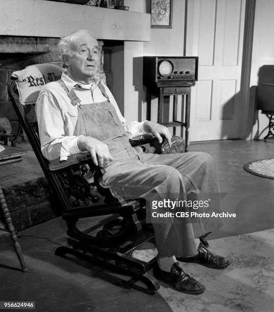 Television rural comedy The Real McCoys. Episode, Theater In The Barn, originally broadcast April 6, 1961. Pictured is Walter Brennan .