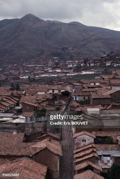 Vue d'ensemble en janvier 1989 à Cuzco au Pérou.