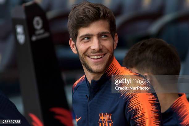 Sergi Roberto prior the spanish football league La Liga match between FC Barcelona and Villarreal at the Camp Nou Stadium in Barcelona, Catalonia,...