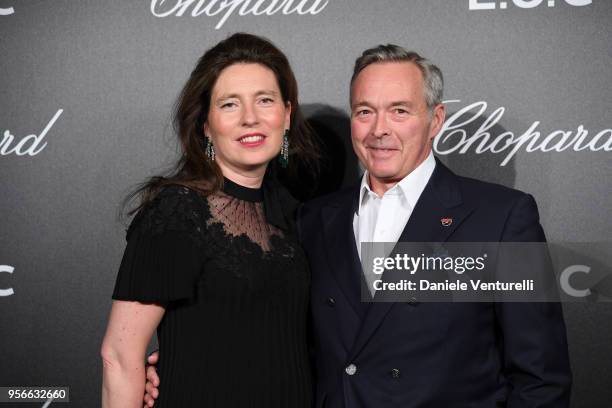 Christine Scheufele and Karl-Friedrich Scheufele attend the Chopard Gentleman's Night during the 71st annual Cannes Film Festival at Martinez Hotel...