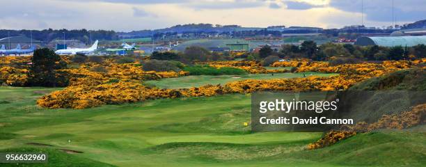 General view of the links at Moray Golf Club which lie in close proximity to the RAF Lossiemouth air base on May 1, 2018 in Lossiemouth, Scotland.