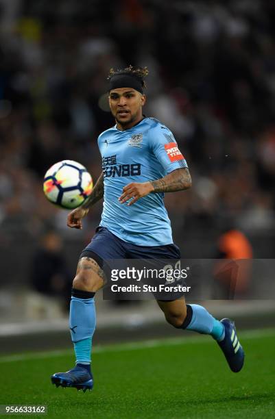 DeAndre Yedlin of Newcastle during the Premier League match between Tottenham Hotspur and Newcastle United at Wembley Stadium on May 9, 2018 in...