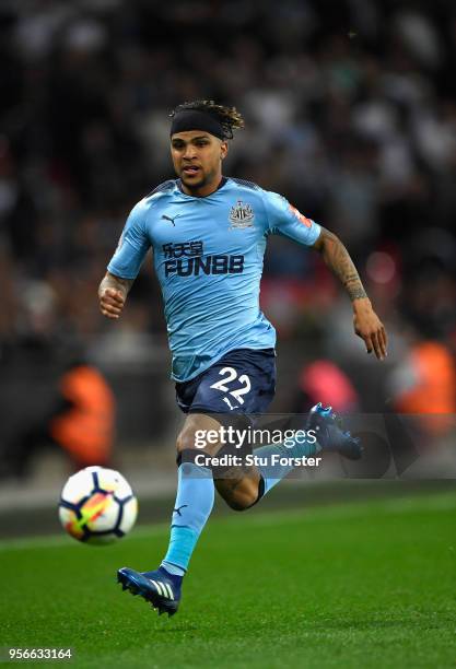 DeAndre Yedlin of Newcastle during the Premier League match between Tottenham Hotspur and Newcastle United at Wembley Stadium on May 9, 2018 in...