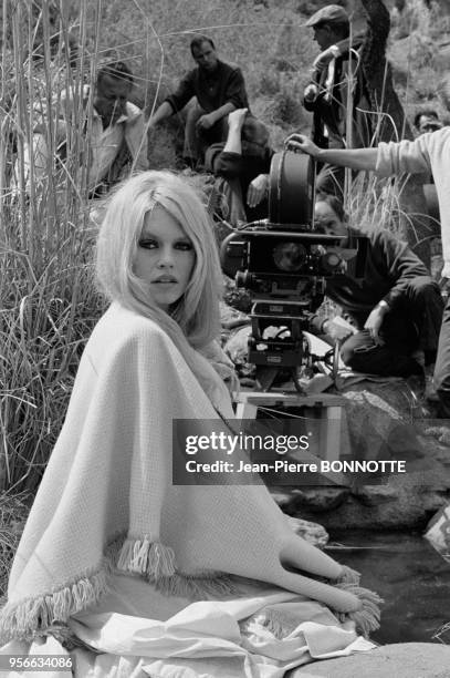 Brigitte Bardot sur le tournage du film 'Shalako' en mars 1968, Espagne.