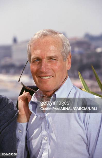 Portrait de Paul Newman lors du Festival de Cannes en mai 1987, France.