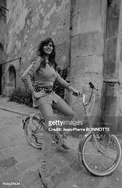 Maria Schneider lors du tournage du film 'Madly' en septembre 1970, France.