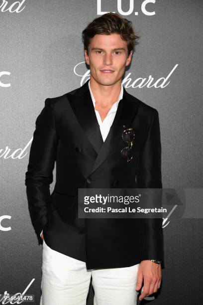 Model Oliver Cheshire attends the Chopard Gentleman's Evening at Hotel Martinez on May 9, 2018 in Cannes, France.