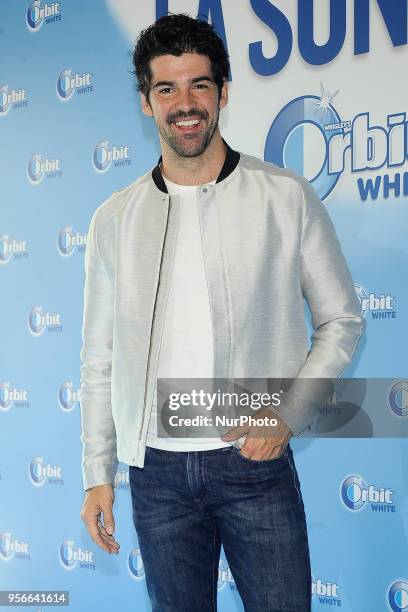 Miguel Angel Munoz attends 'Buscamos La Sonrisa Orbit White' competition at Club Allard restaurant on May 9, 2018 in Madrid, Spain