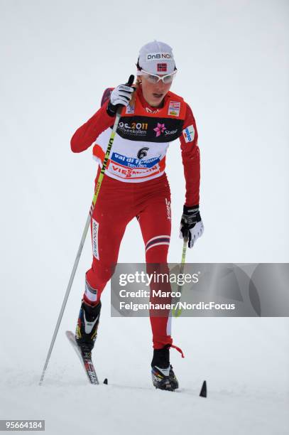 Kristin Stoermer Steira of Norway during the mass women for the FIS Cross Country World Cup Tour de Ski on January 9, 2010 in Val di Fiemme, Italy.