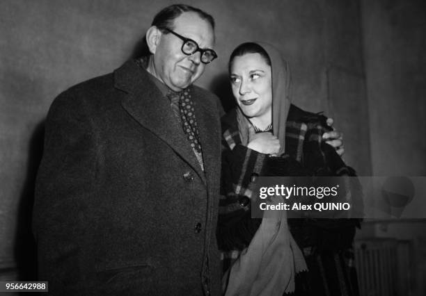 Fernand Ledoux et Maria Casares à Paris dans les années 50-60, France. Circa 1950.