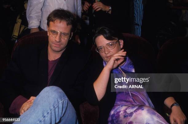 Christophe Lambert et Agnieszka Holland à la 1ère du film 'Le Complot' à Paris en septembre 1988, France.