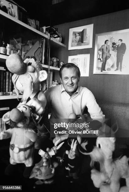 Portrait du dessinateur de la bande dessinée 'Astérix' Albert Uderzo le 8 octobre 1983 à Paris, France.