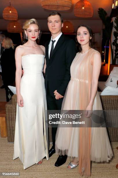 Carey Mulligan, Paul Dano, and Zoe Kazan at the Wildlife party presented by Grey Goose and DIRECTV at Nikki Beach, Cannes 2018 on May 9, 2018 in...