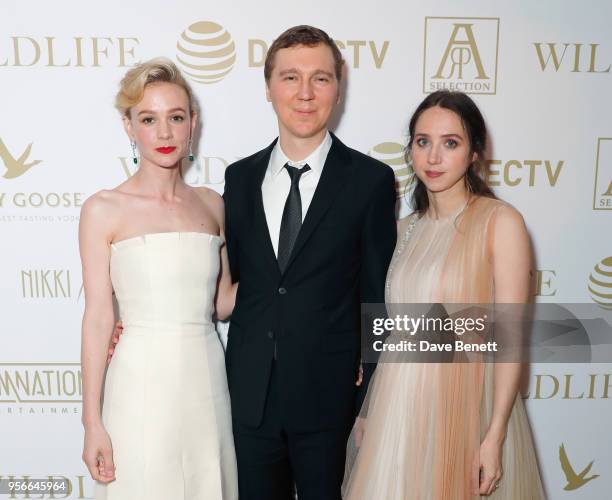 Carey Mulligan, Paul Dano, and Zoe Kazan at the Wildlife party presented by Grey Goose and DIRECTV at Nikki Beach, Cannes 2018 on May 9, 2018 in...