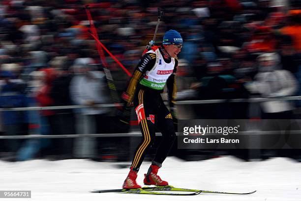 Andreas Birnbacher of Germany competes during the Men's 10km Sprint in the e.on Ruhrgas IBU Biathlon World Cup on January 9, 2010 in Oberhof, Germany.