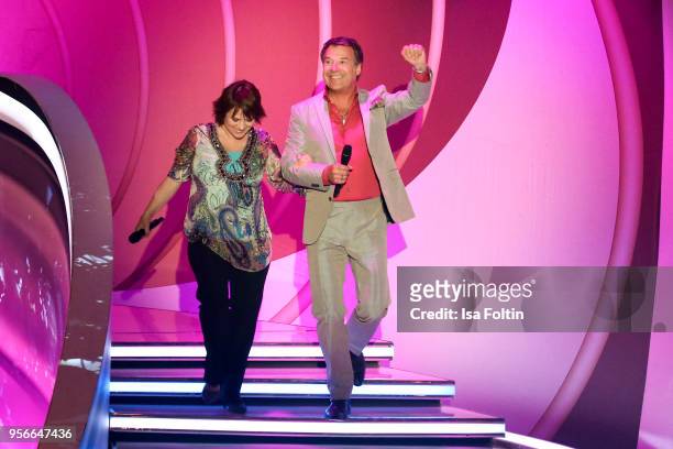German singer Nicki and German singer Patrick Lindner during the tv show 'Stefanie Hertel - Die grosse Show zum Muttertag' on May 8, 2018 in...