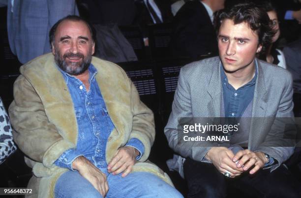 Claude Brasseur et son fils Alexandre à Paris en mars 1993, France.