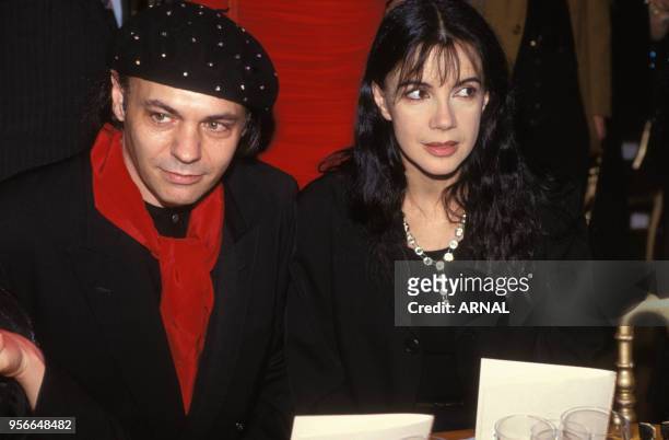 Lewis Furey et Carole Laure lors de l'ouverture du 'Palace' à Paris en décembre 1992, France.