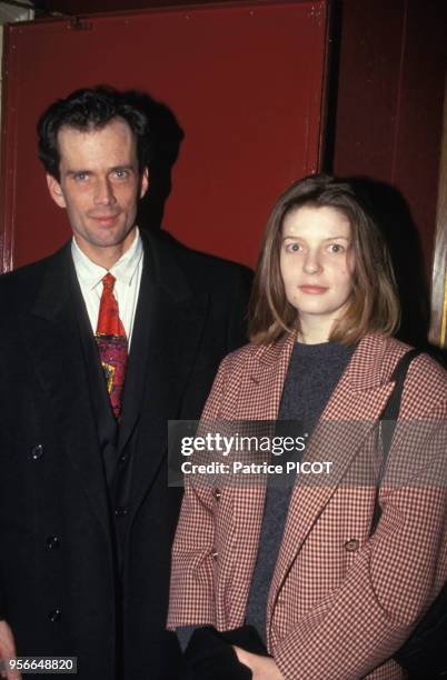 Christian Vadim et Chiara Mastroianni à la générale de 'Roméo et Jeannette' à Paris en février 1993, France.