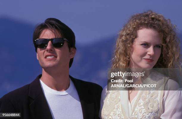 Tom Cruise et Nicole Kidman au Festival de Cannes en mai 1992, France.