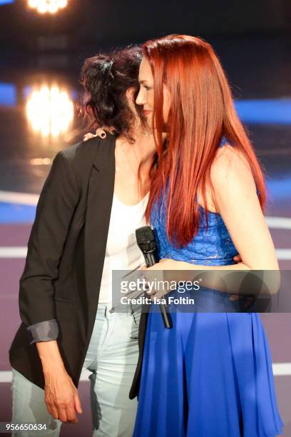 Kerstin Merlin and her mother during the tv show 'Stefanie Hertel - Die grosse Show zum Muttertag' on May 8, 2018 in Altenberg, Germany.
