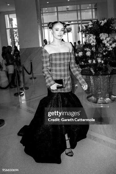 Xenia Tchoumitcheva departs the Martinez Hotel during the 71st annual Cannes Film Festival at on May 9, 2018 in Cannes, France.